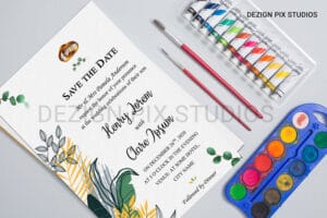 Australian Watercolor, Texture Wedding Save the Date E-Card