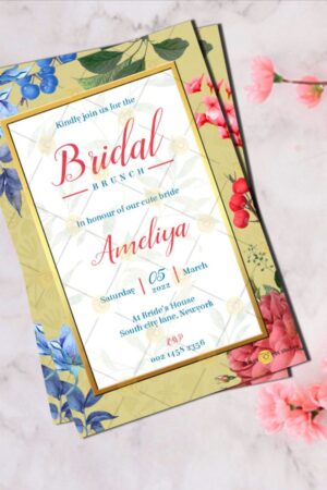 Bridal Shower Invitation Card In Watercolor Floral Theme