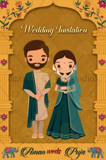 Traditional Wedding Card, Hindu Wedding Card, Cute Hindu Invitation
