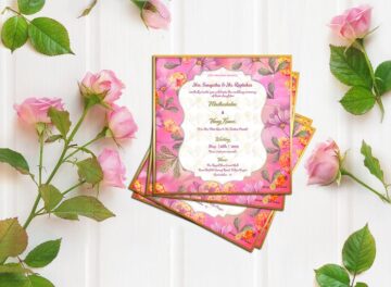 Modern Wedding Card, Floral Ecard