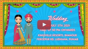 North Indian Wedding Invitation, Traditional Cartoon Save the Date Video