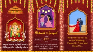 wedding invitation, creative wedding invitation, wedding invitation with cartoon animation, cute indian couple