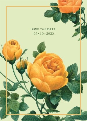 Green Theme Wedding Card