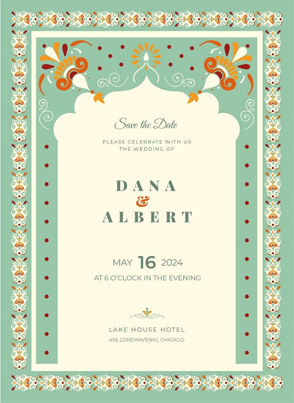 Watercolor theme Invitation Card for All Events