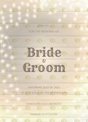 Wedding Invitation Ecard Light Wood And Light Curtain Rustic Look